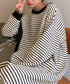 長袖ボーダーTシャツワンピース